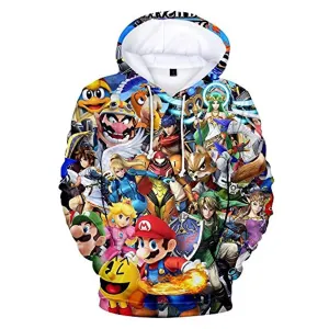 Super Smash Bros Hoodie - 3D Print Hooded Sweatshirt