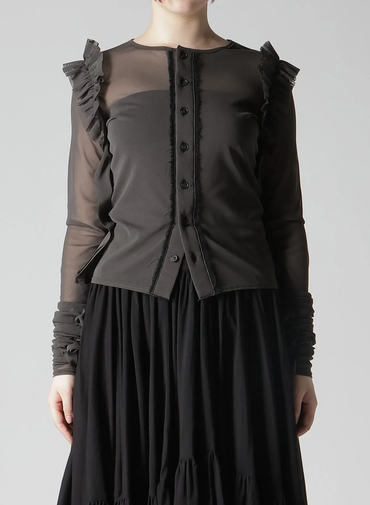 TULLE FRILL CARDIGAN