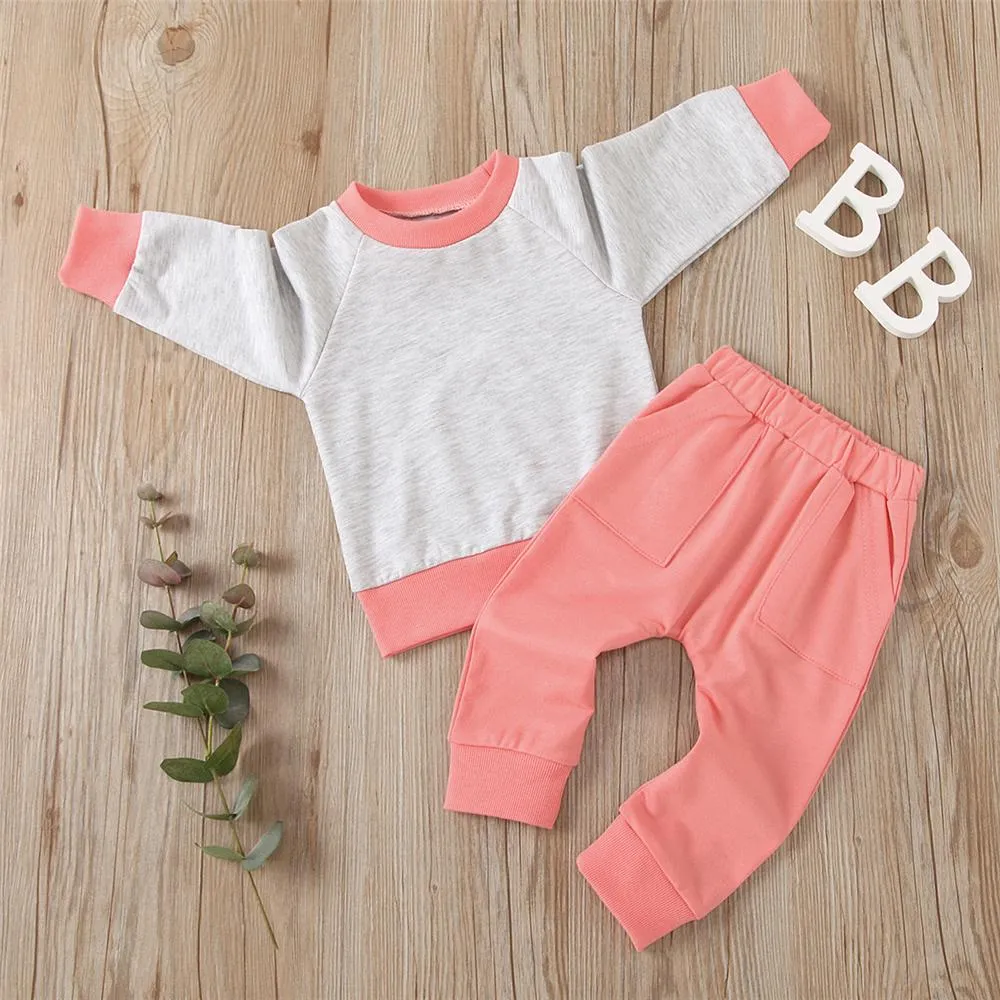 Unisex Casual Long Sleeve Top & Pants Girls Wholesale Childrens Clothing