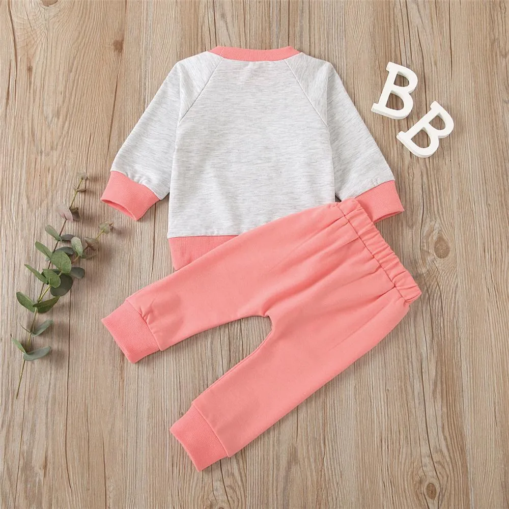 Unisex Casual Long Sleeve Top & Pants Girls Wholesale Childrens Clothing