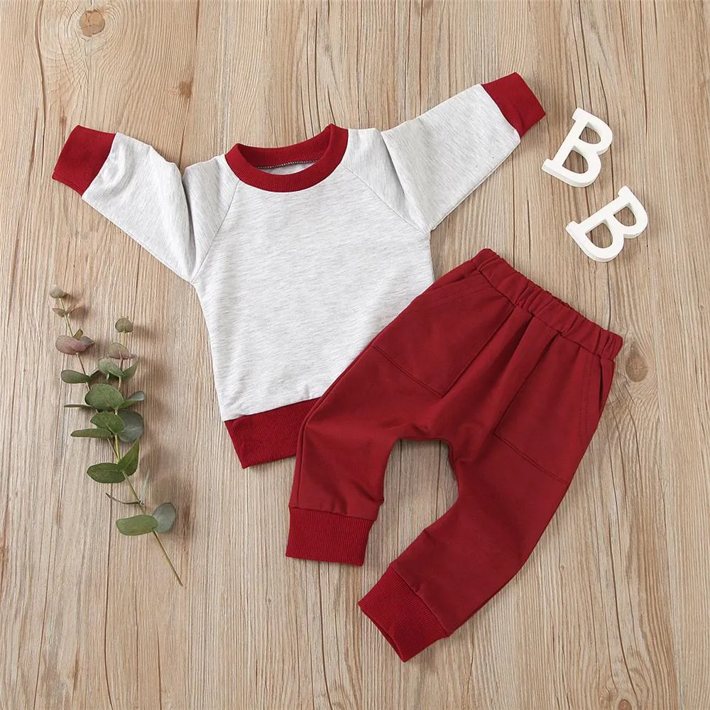 Unisex Casual Long Sleeve Top & Pants Girls Wholesale Childrens Clothing