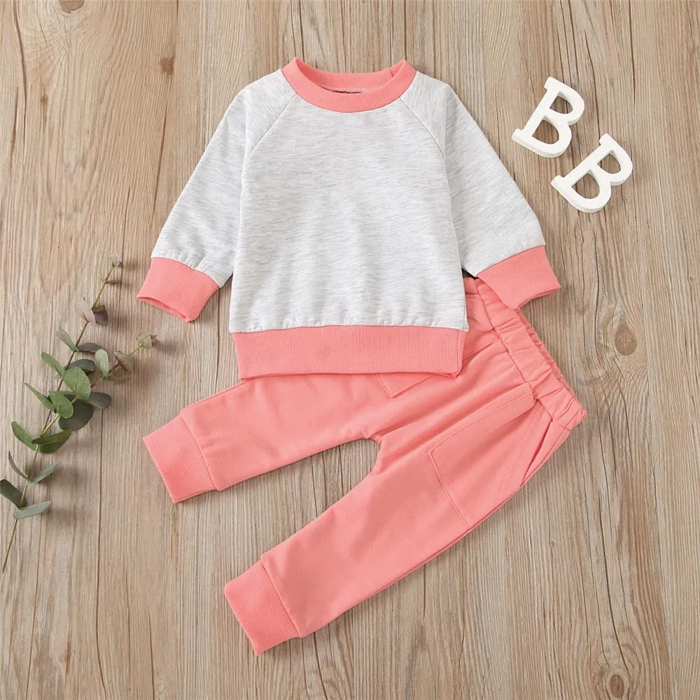 Unisex Casual Long Sleeve Top & Pants Girls Wholesale Childrens Clothing