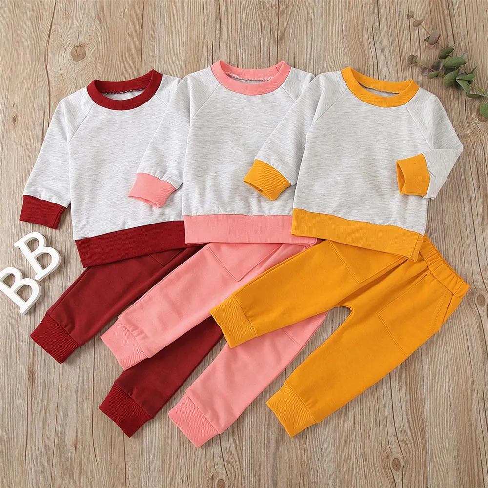 Unisex Casual Long Sleeve Top & Pants Girls Wholesale Childrens Clothing