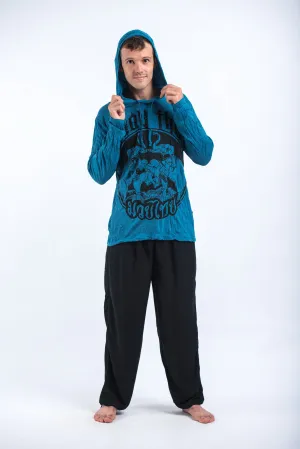 Unisex Muay Thai Fighting Hoodie in Denim Blue