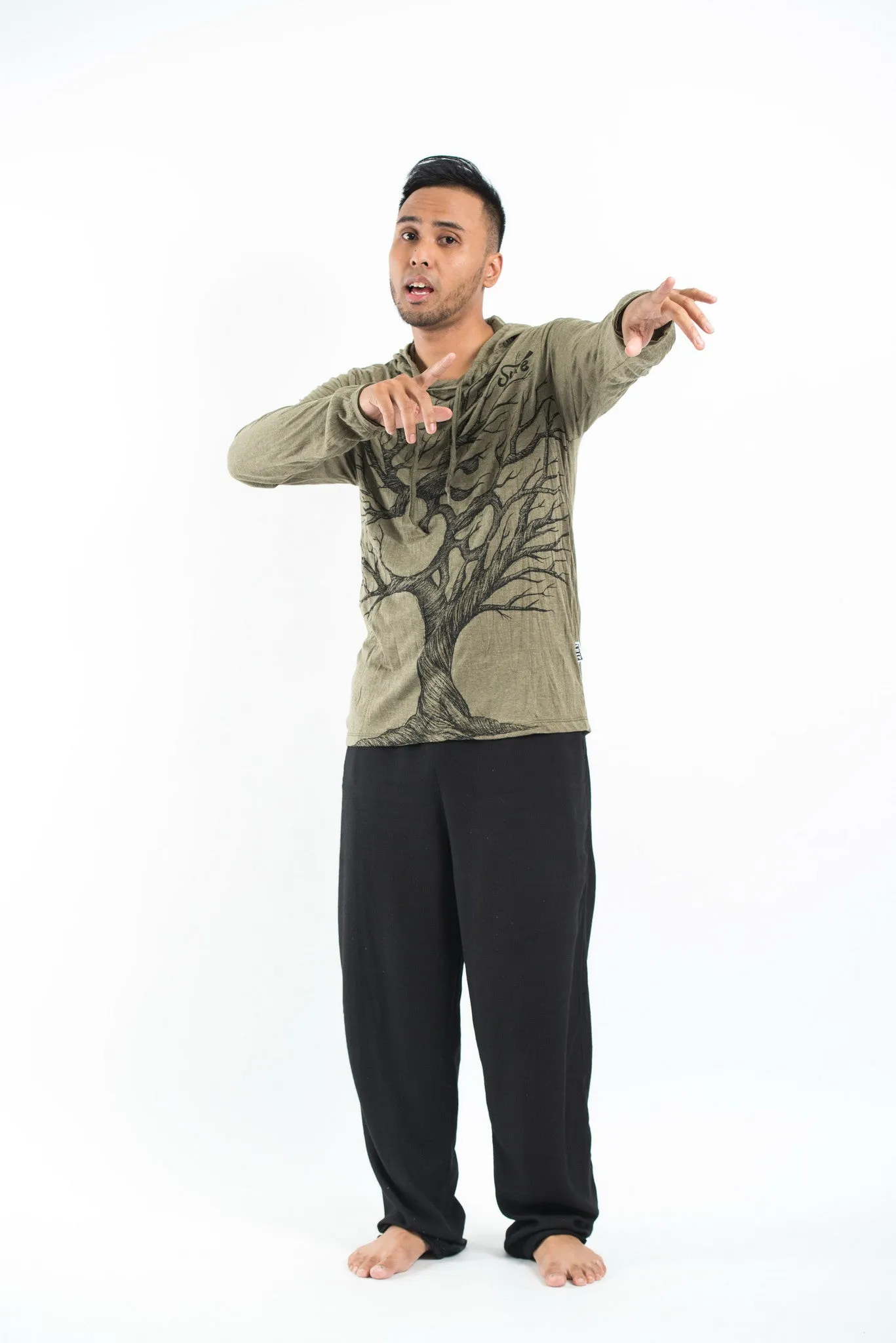 Unisex Om Tree Hoodie in Green