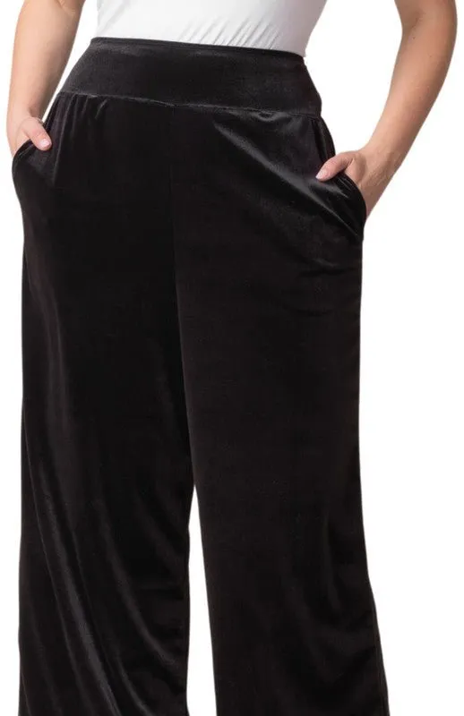 Velvet Luxe Wide Leg Pants - Plus