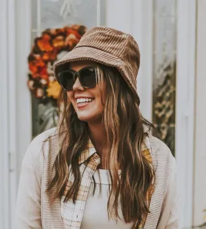 Warm Tone Corduroy Bucket Hat