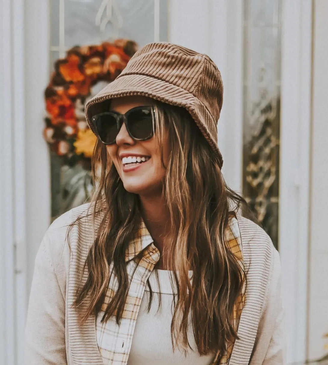 Warm Tone Corduroy Bucket Hat