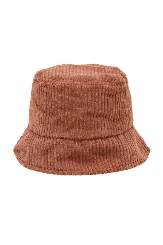 Warm Tone Corduroy Bucket Hat