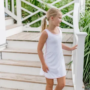 White Tennis Dress w/ Pink Trim- Serve It Up