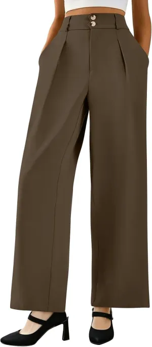 Wide Leg Professional Dress Pants Women 2025 High Waisted Business Casual Suit Office Work Pants Women with Pockets