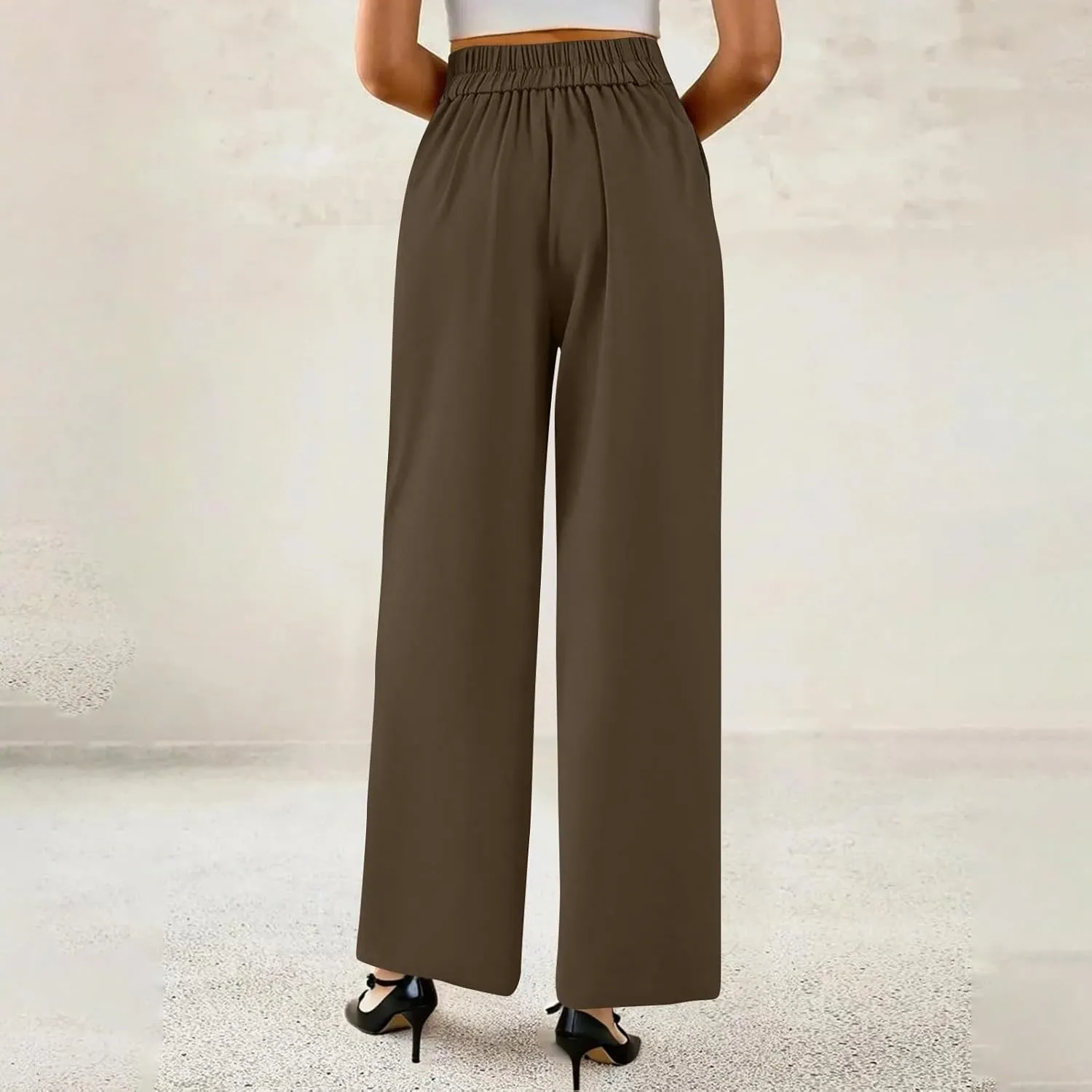 Wide Leg Professional Dress Pants Women 2025 High Waisted Business Casual Suit Office Work Pants Women with Pockets