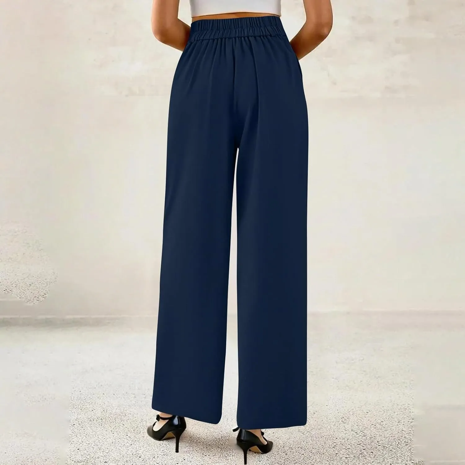 Wide Leg Professional Dress Pants Women 2025 High Waisted Business Casual Suit Office Work Pants Women with Pockets