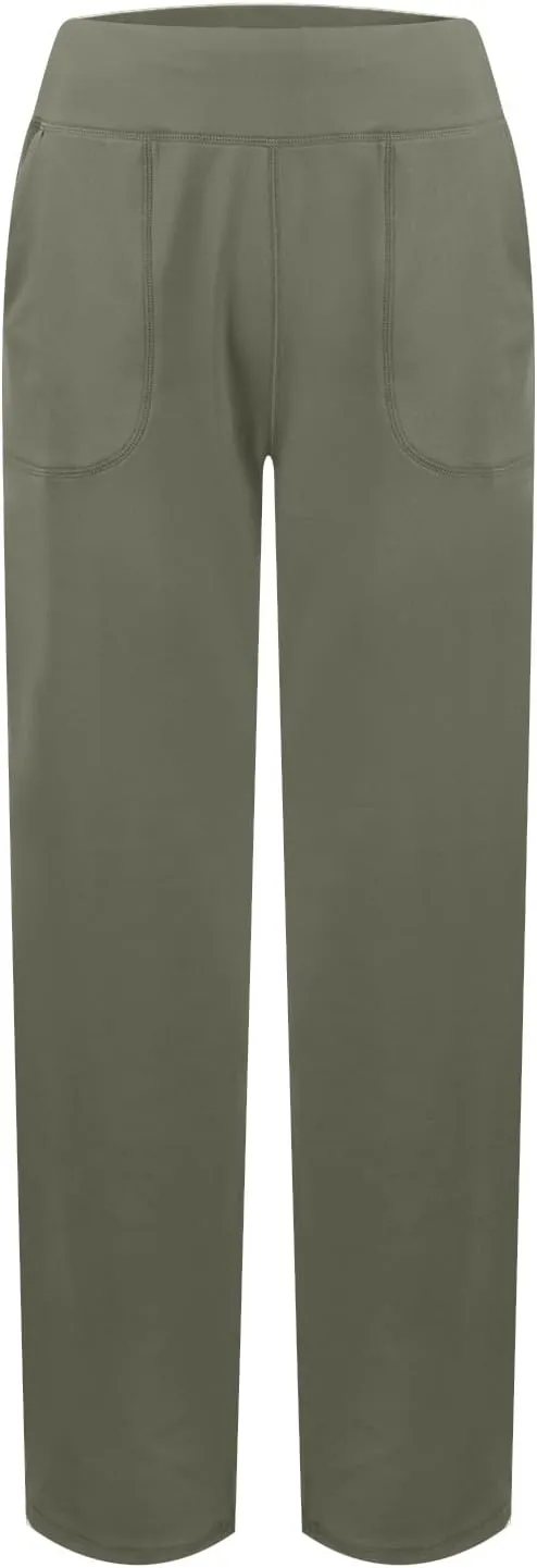 Wide Leg Yoga Pants for Women High Waist Bootcut Straight Leg Yoga Pants with Pockets Butt Lifting Yoga Flare Leggings
