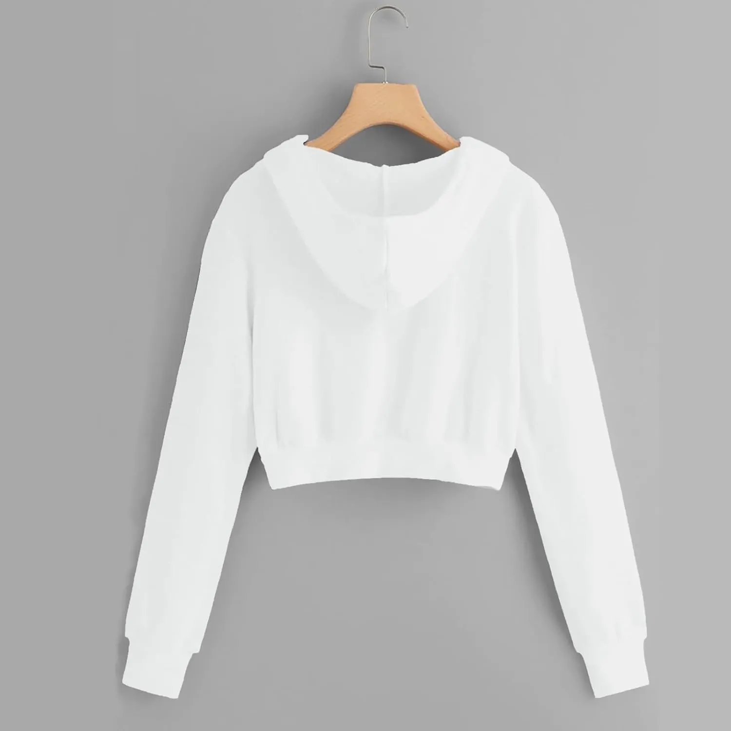 Women Full Zip Up Cropped Hoodies Cute Long Sleeve Sweatshirt Casual Pullover Tops Y2K Trendy Fashion Clothes 2024