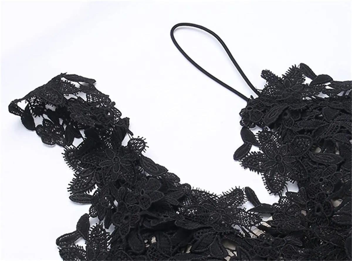 Women Mini Dress Y2k Lace Short Dress Spaghetti Strap Sleeveless Dress Ruffle Slit Party Cocktail Dress