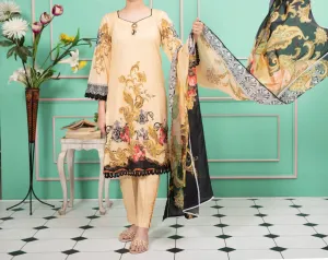 Women "Tate" 3 Piece Digital Printed Lawn Suit with Voile Fabric Dupatta