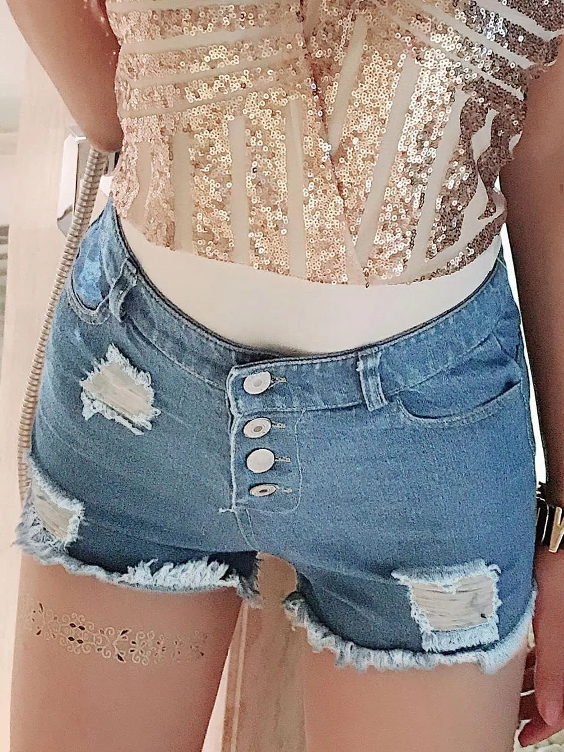 Women Sexy Cut Off Low Waist Denim Jeans Shorts Mini Hot Pants
