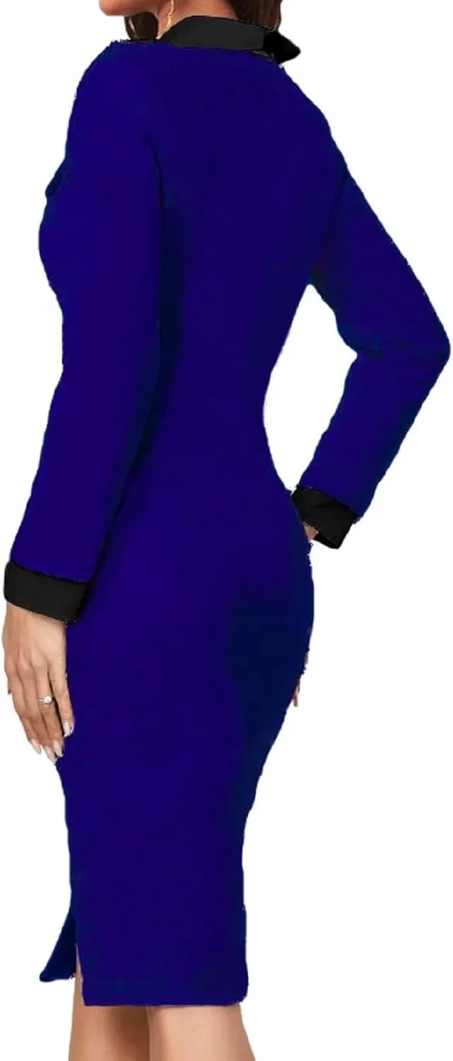 Women's Elegant Dress Sexy Clubwear Casual Fashion Pencil Outfits Bodycon Maxi Wear to Work Dresse