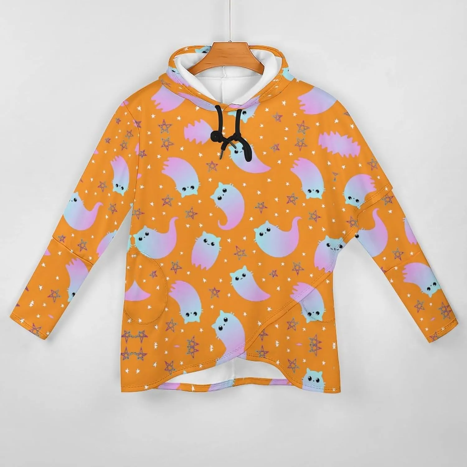 Womens' Long-sleeve Cape Style Cute Elves Hoodies Layered Fantasy Loose-fit