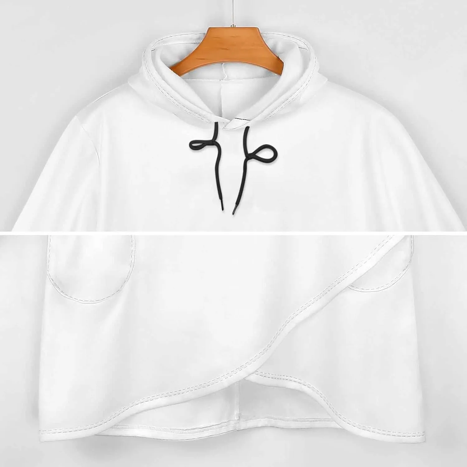 Womens' Long-sleeve Cape Style Cute Elves Hoodies Layered Fantasy Loose-fit