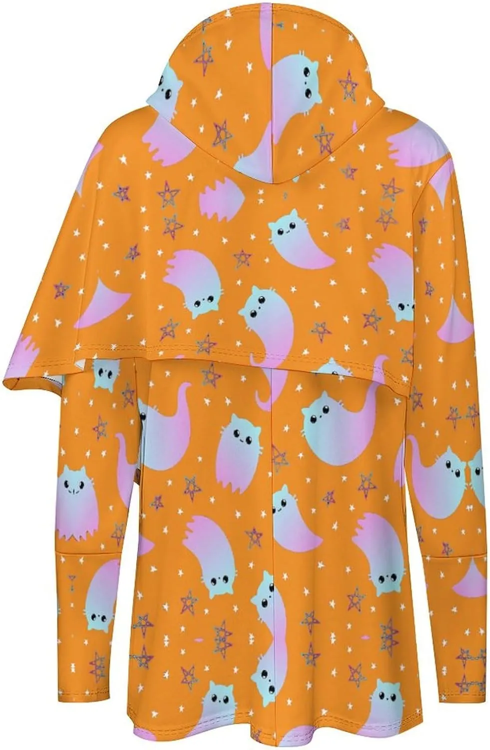 Womens' Long-sleeve Cape Style Cute Elves Hoodies Layered Fantasy Loose-fit