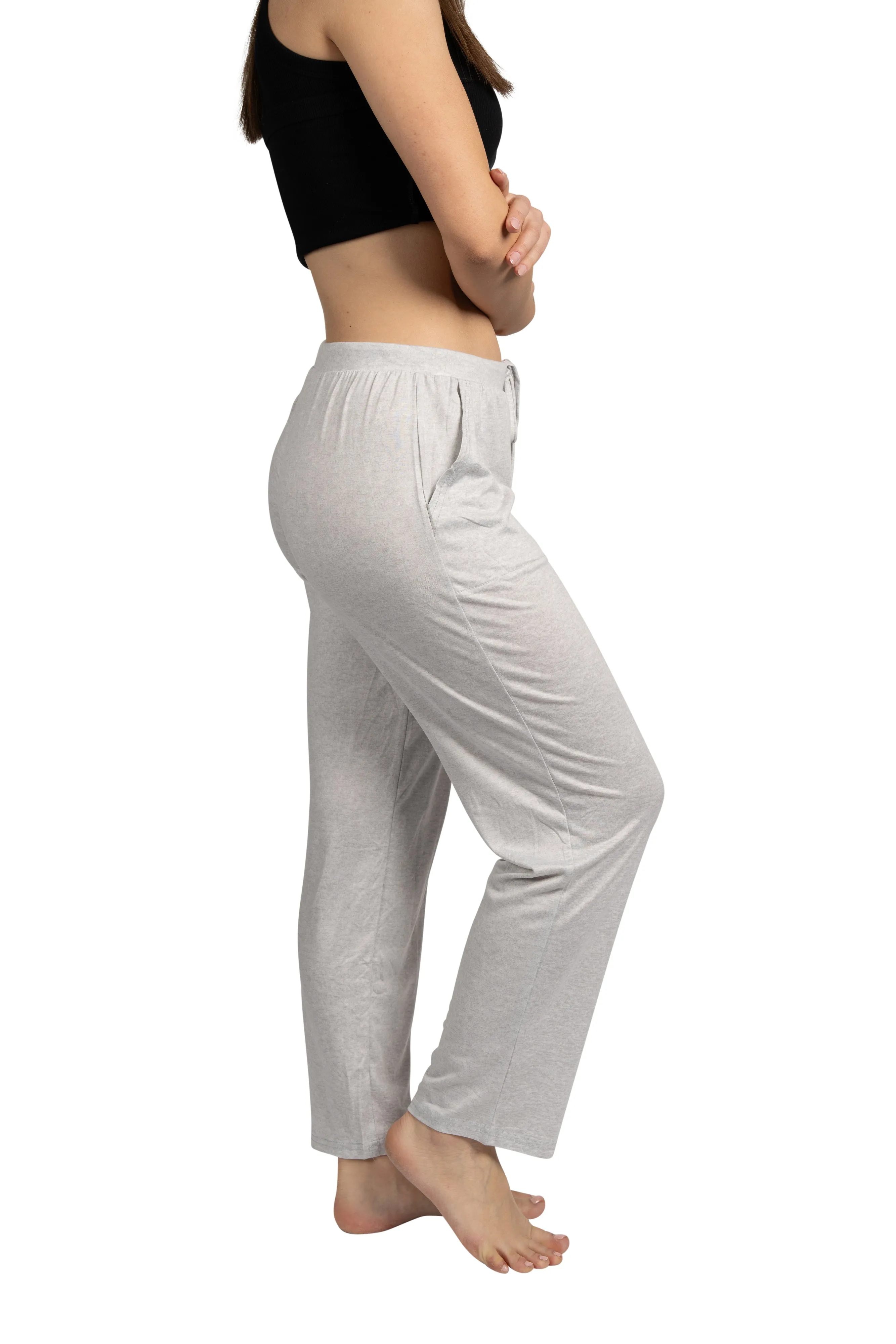 Women's "NO BAD DAYS" Tapered Leg Drawstring Pajama Pants with Pockets and Graphic Text
