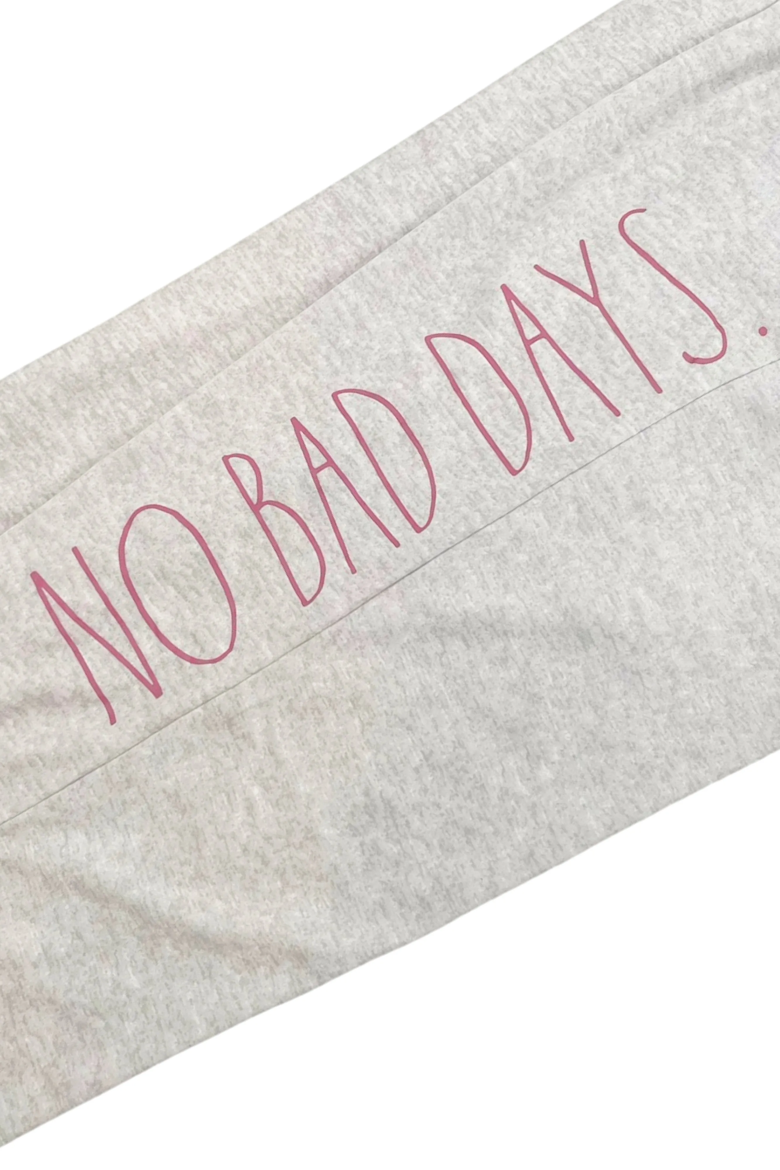 Women's "NO BAD DAYS" Tapered Leg Drawstring Pajama Pants with Pockets and Graphic Text