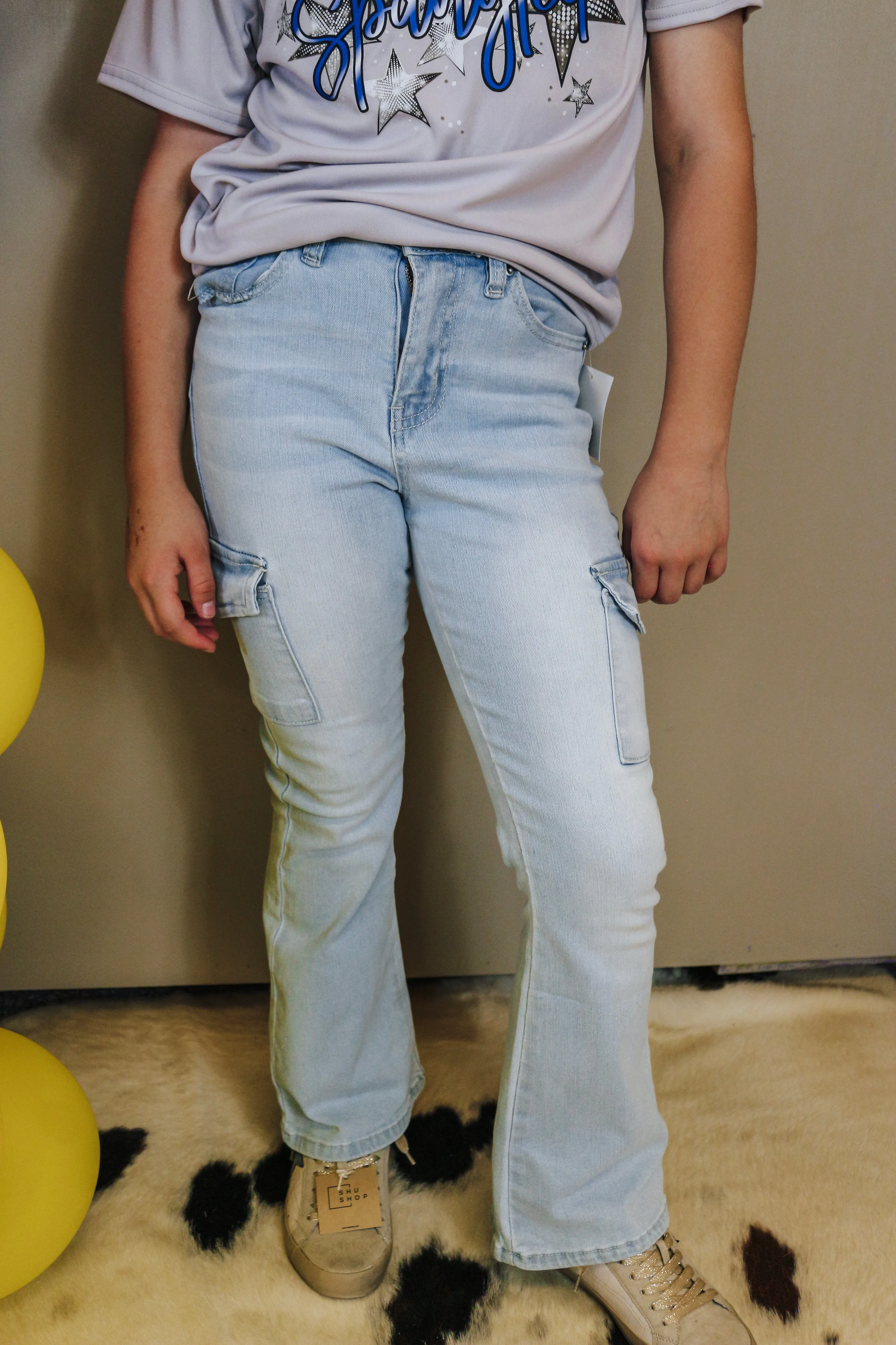 Youth Girls Denim Cargo Jeans
