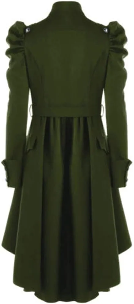 ZBYY Women's Gothic Vintage Steampunk Victorian Swallow Tail Long Trench Coat Jacket Casual Gothic Coats