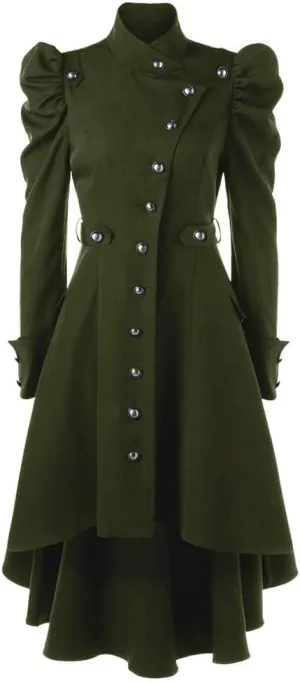 ZBYY Women's Gothic Vintage Steampunk Victorian Swallow Tail Long Trench Coat Jacket Casual Gothic Coats